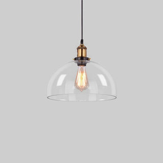 Suspension nordique – Lampe à suspendre réglable en verre transparent avec cadre en fer pour chevet