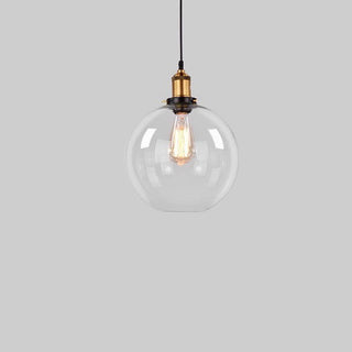 Suspension nordique – Lampe à suspendre réglable en verre transparent avec cadre en fer pour chevet