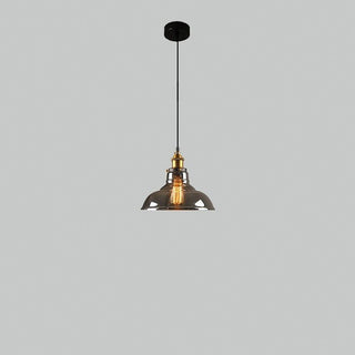 Adjustable bedside pendant with clear glass iron fixture