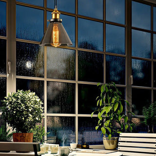 Suspension nordique – Lampe à suspendre réglable en verre transparent avec cadre en fer pour chevet