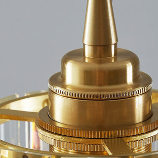 Elegant gold pendant side view — luxury glass dining ceiling lamp