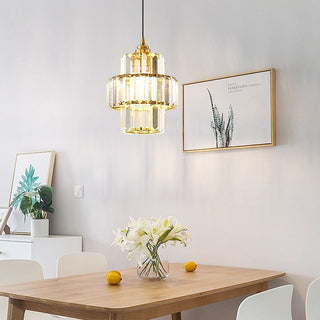 Luxury gold glass pendant lamp for elegant dining room ceiling