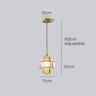 Luxury gold pendant in dining interior — glass elegant ceiling lamp