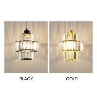 Colgante de techo dorado – Lámpara de techo de cristal de lujo | Lámpara elegante para comedor