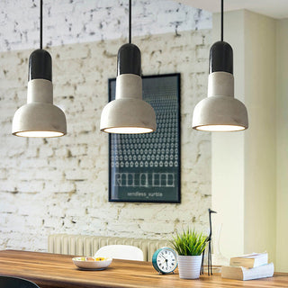 Suspension en béton - Lampe suspendue moderne de style loft avec accent en bois