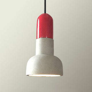 Concrete pendant lamp for modern loft with wood accent lighting