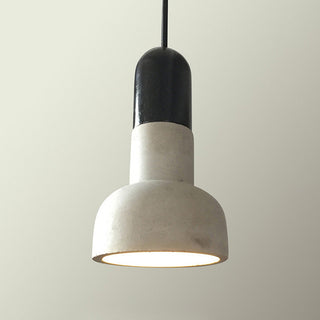 Modern loft concrete pendant hanging — wood accent ceiling lamp