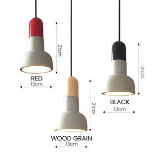 Suspension en béton - Lampe suspendue moderne de style loft avec accent en bois