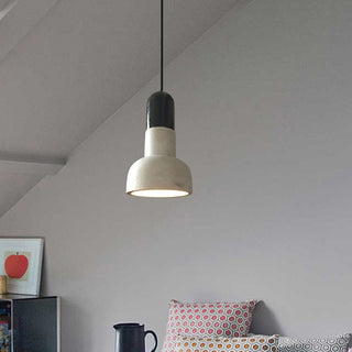 Suspension en béton - Lampe suspendue moderne de style loft avec accent en bois