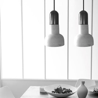 Suspension en béton - Lampe suspendue moderne de style loft avec accent en bois