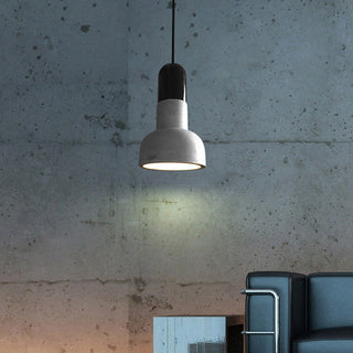 Suspension en béton - Lampe suspendue moderne de style loft avec accent en bois