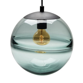 Blue glass stained pendant detail — Nordic modern ceiling fixture