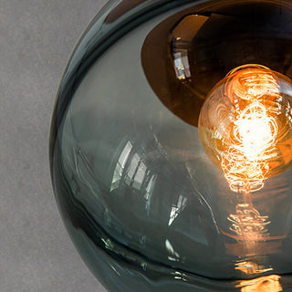 Nordic blue glass ball pendant styled — stained modern hanging lamp