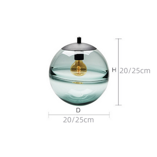 Blue glass ball pendant top view — Nordic stained modern fixture