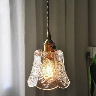 Clear mini pendant from above — vintage glass adjustable ceiling lamp