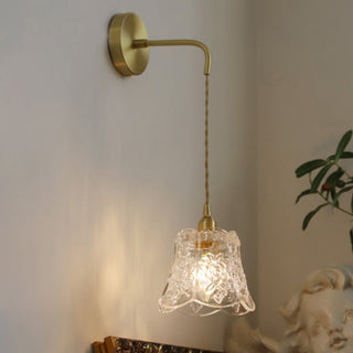 Suspension vintage – Mini-suspension en verre avec abat-jour en verre transparent et longueur de suspension réglable