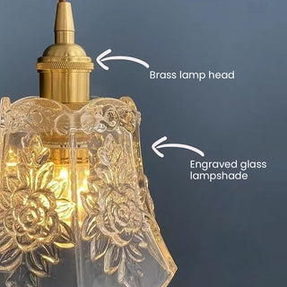 Suspension vintage – Mini-suspension en verre avec abat-jour en verre transparent et longueur de suspension réglable