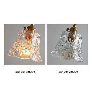 Suspension vintage – Mini-suspension en verre avec abat-jour en verre transparent et longueur de suspension réglable