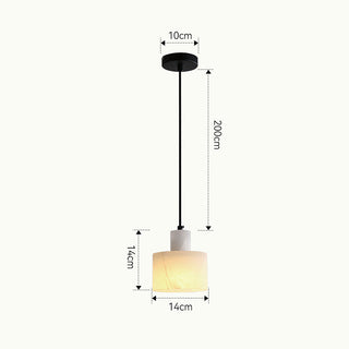 Suspension en marbre blanc – Luminaire suspendu industriel réglable avec ampoule E27
