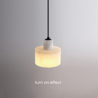 Suspension en marbre blanc – Luminaire suspendu industriel réglable avec ampoule E27