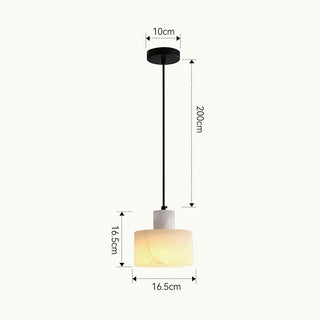 Suspension en marbre blanc – Luminaire suspendu industriel réglable avec ampoule E27