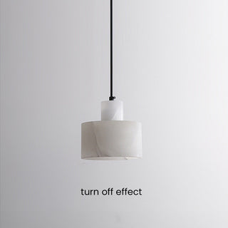 Suspension en marbre blanc – Luminaire suspendu industriel réglable avec ampoule E27