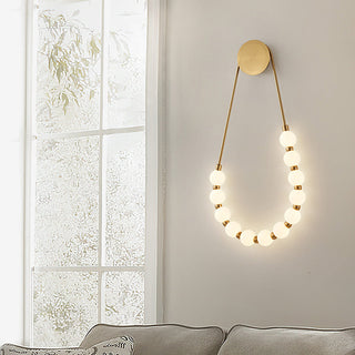 Elegant loop white LED acrylic wall lamp in hallway — dimmable