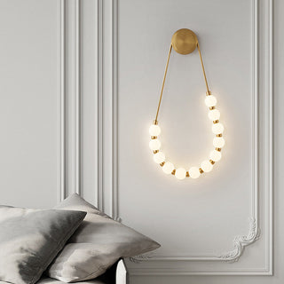 Elegant white loop LED wall lamp angle — acrylic dimmable