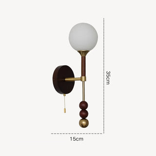 Medieval Wooden Wall Light – Rustic Long Wooden Sconce with Walnut Finish