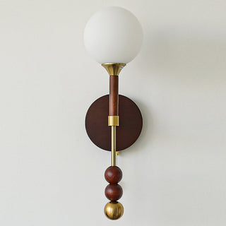 Medieval Wooden Wall Light – Rustic Long Wooden Sconce with Walnut Finish