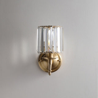 Small brass crystal luxury gold wall sconce — lamp