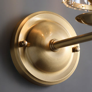 Crystal brass small luxury wall sconce ambient — gold