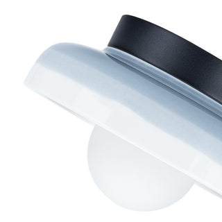 Ceramic blue gradient Nordic wall sconce close-up — bedroom