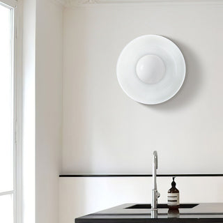 Nordic ceramic wall light blue gradient illuminated — bedroom