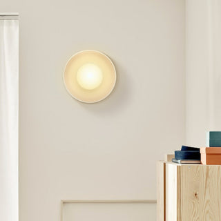 Modern minimalist white ceramic wall sconce — living room fixture