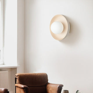 White ceramic minimalist wall sconce — modern living room lamp