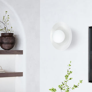 White dome ceramic wall sconce Nordic — minimalist wall light