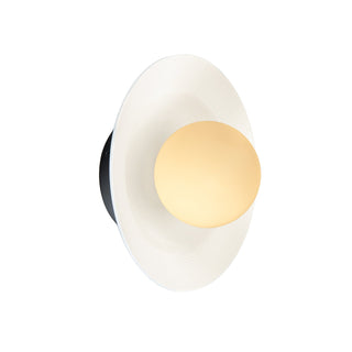 White Nordic ceramic dome wall lamp ambient — minimalist sconce