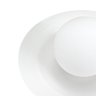 Nordic ceramic white dome wall sconce close-up — minimalist lamp