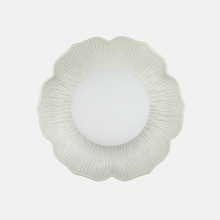 Retro flower petal ceramic wall lamp in living room — sconce