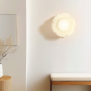 Retro ceramic flower petal wall light — soft ambient sconce