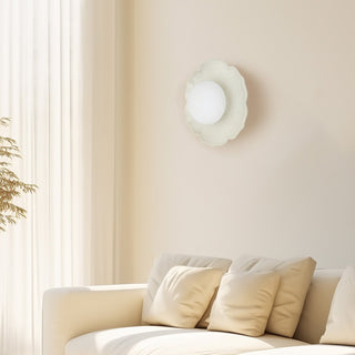 Retro ceramic flower petal wall lamp angle — soft ambient