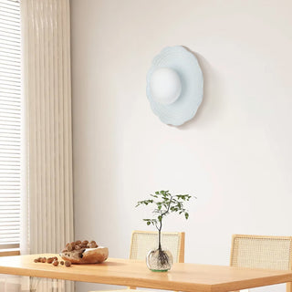 Ceramic flower petal wall lamp soft glow — retro sconce