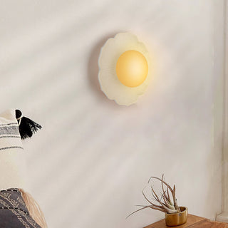 Ceramic soft ambient flower petal wall sconce — retro
