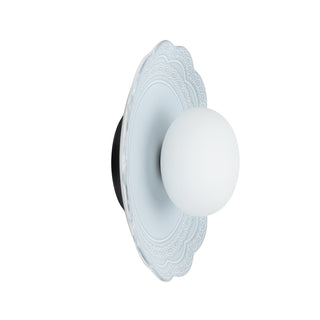 Retro ceramic soft glow flower petal wall sconce — fixture