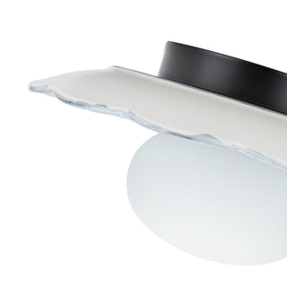 Ceramic flower petal retro wall lamp close-up — soft ambient