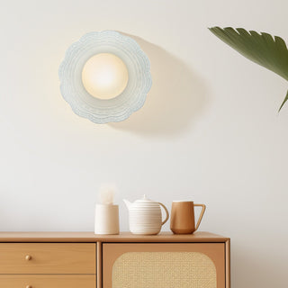 Retro soft ambient ceramic flower petal wall lamp — sconce
