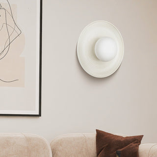 Flower petal soft ambient retro ceramic wall lamp — sconce