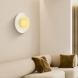 Retro soft glow flower petal ceramic wall sconce — lamp