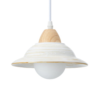 White hat pendant top view — ceramic modern ceiling fixture